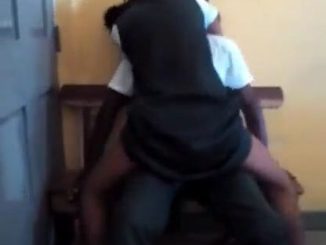 African teen students fuck in school classroom