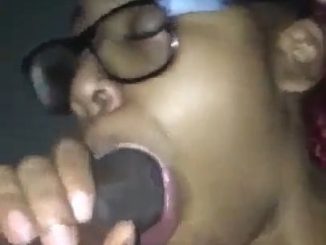 Nerdy SA Girl Sucking Huge Black Dick