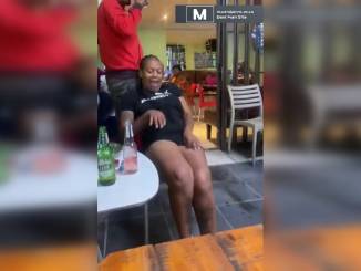 South African woman teasing while not wearing an underwear